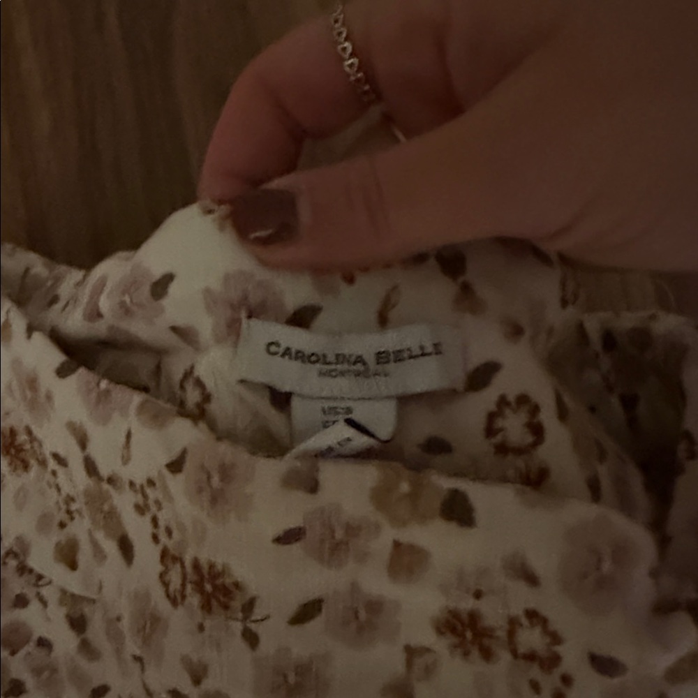 🍁Carolina Belle Floral Print Pants - Cream and Pink - Picture 2 of 3